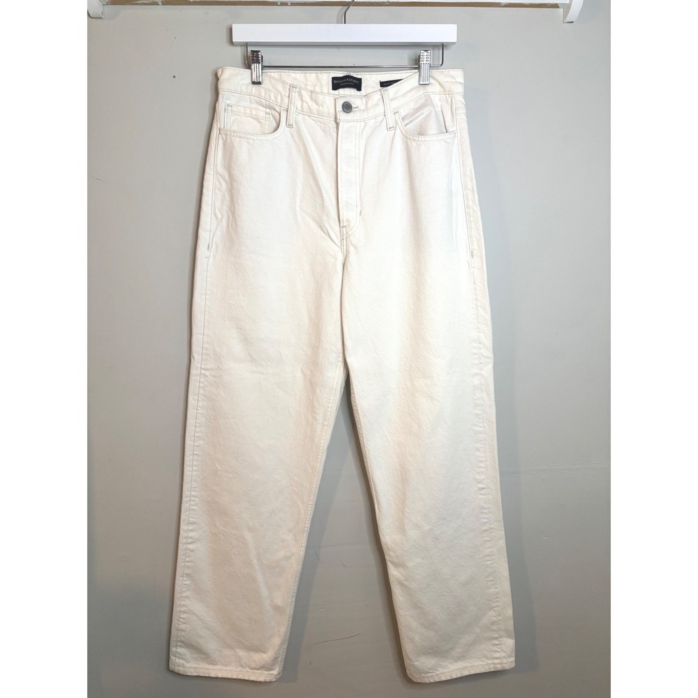 Banana Republic Mid Rise Loose Stovepipe Jeans Cream Off‎ White Denim 29